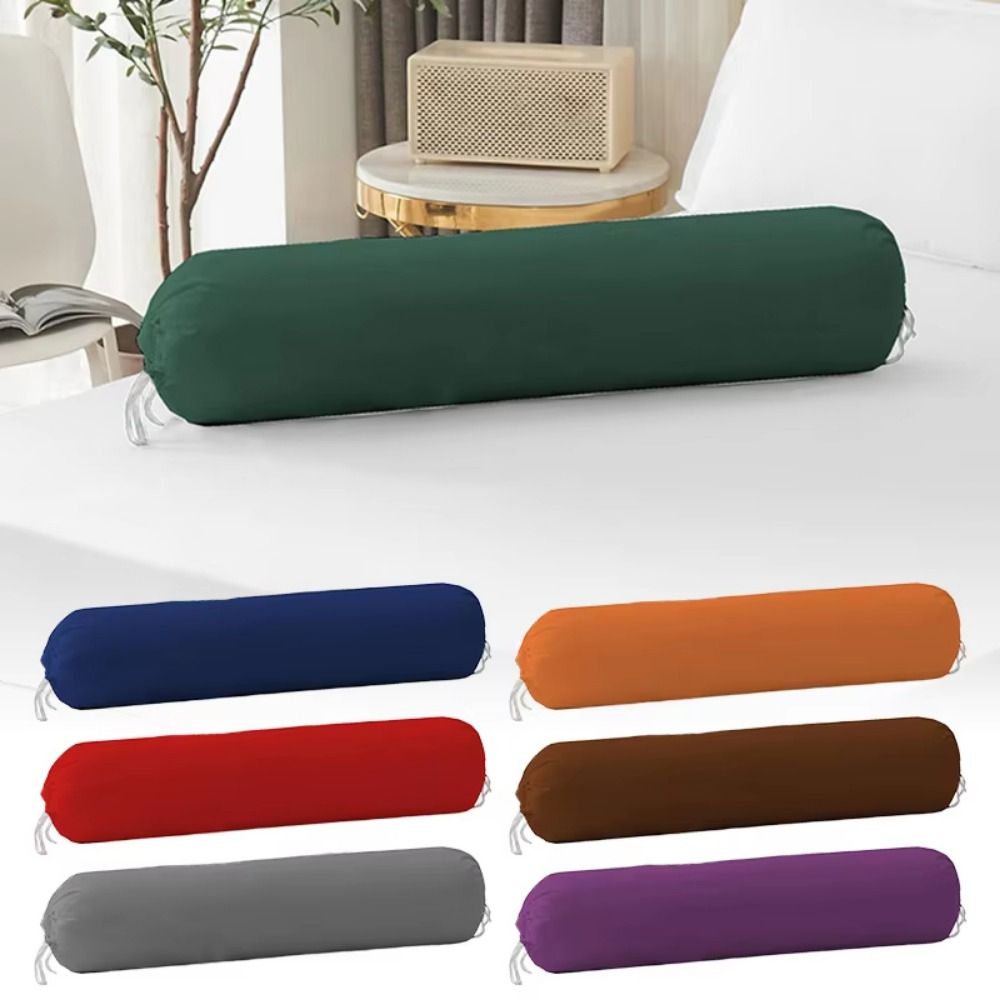 Washable Cylindrical Pillowcase Solid Color Bolster Pillowslip Bed Roll Cushions Travel