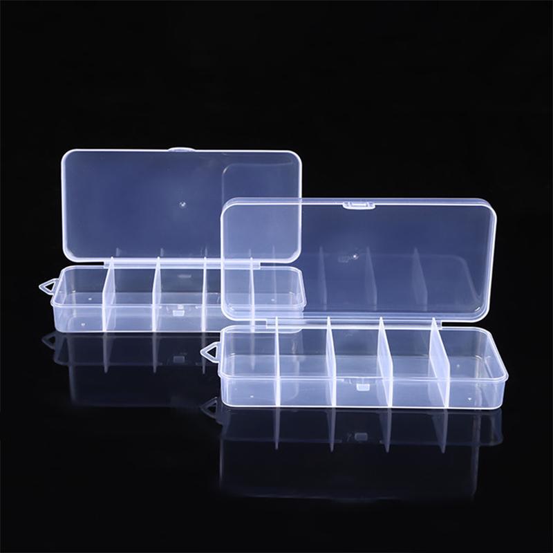 Portable Transparent Plastic Storage Box Compartment Container For Beads Jewelry