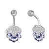 Sunflower Zircon Navel Ring Butterfly Heart Belly Button Ring Vintage Body Piercing Jewelry  Girl