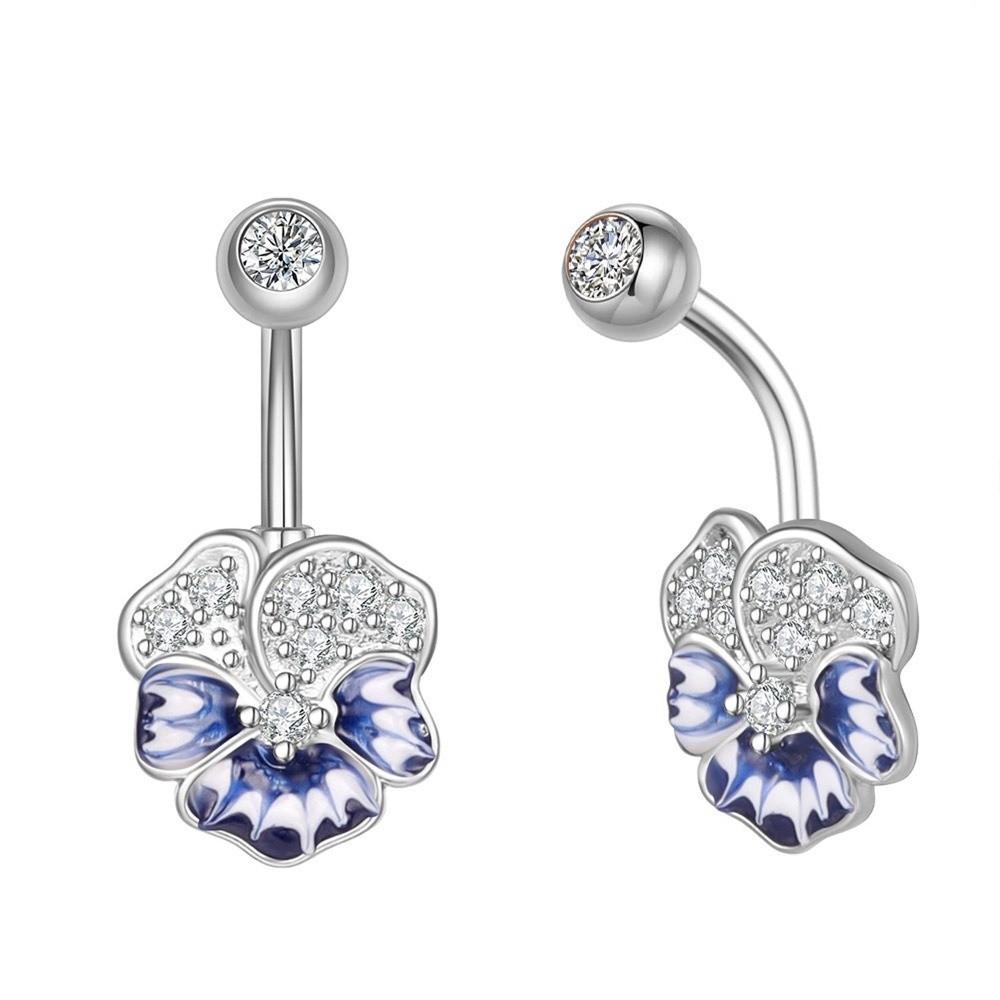 Sunflower Zircon Navel Ring Butterfly Heart Belly Button Ring Vintage Body Piercing Jewelry Girl