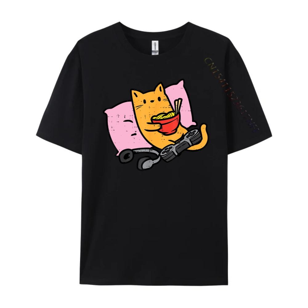 Gamer Cat Ramen Kawaii Gaming Japanese Women Men 3d Printed T Shirts DURABLE Cheap Chinese Style