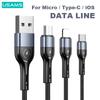 USAMS USB Type C Lightning Cable For Iphone 12 13 11 Pro Max Xs Xr X SE 8 7 6 Plus 6s 5s Ipad Air Mini USB C Fast Charging Data Cable 4.9