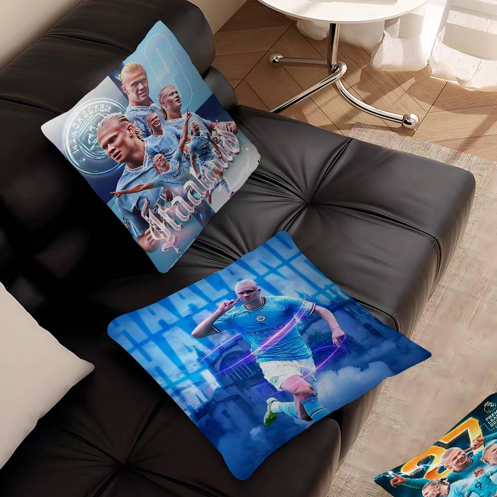 E-Erling B-Braut FootballStar H-Haaland Pillow Anime Pillow Sofa Bed Head Pillow Cover Cushion Cover 45x45 cm Fashion