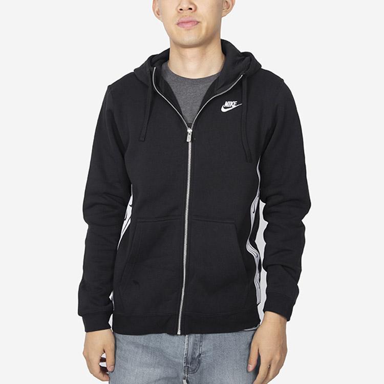 Nike Теплая повседневная спортивная куртка с капюшоном на флисовой подкладке с логотипом, мужская куртка черного цвета CV4586-010