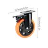 Set of 4 PVC Casters with Locking Brake Quiet & Smooth Swivels Plate Casters Set Swivels Rolling Wheel for Homes Office