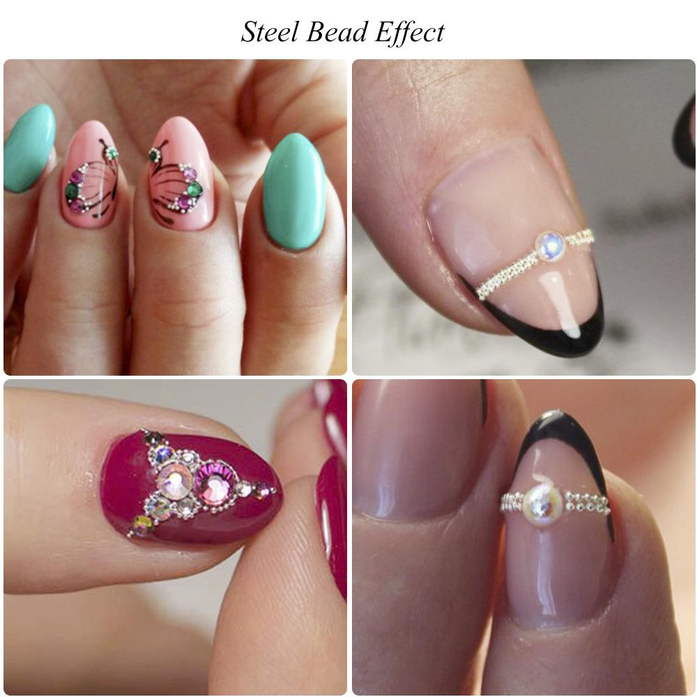 0,4 мм бусины из нержавеющей стали, украшения для ногтей, серебро, золото, икра, инструмент «сделай сам», аксессуары для ногтей