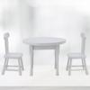 1:12 Miniature Wooden White Dining Table and Two Chairs Kitchen Furniture Set Dollhouse