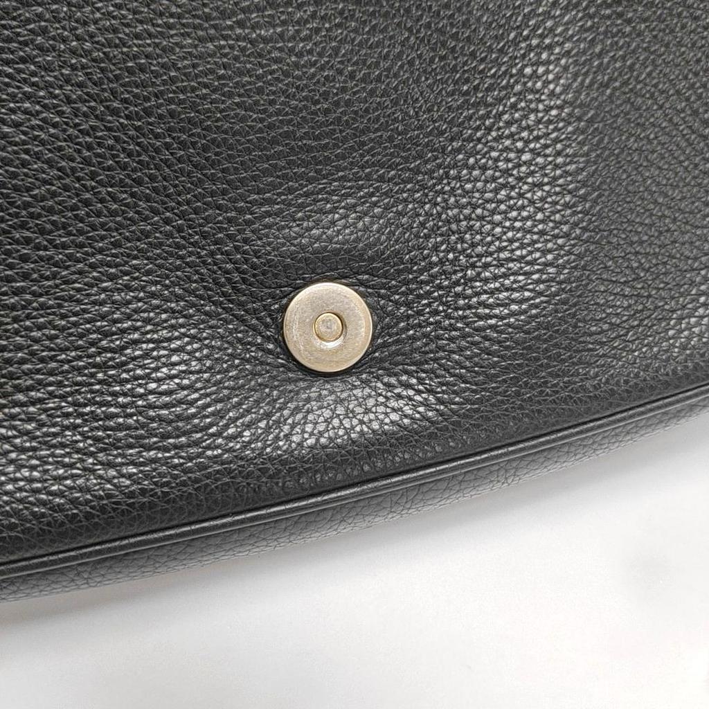 [Pre-Owned] Impressed Logo Chain Tassel Leather Crossbody Shoulder Bag - Good #FU4MSI