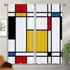 Геометрические цветные клетчатые шторы, оконные шторы, 100% полиэстер, карманы на штанге, комната для мальчиков, гостиная, кухня, кабинет