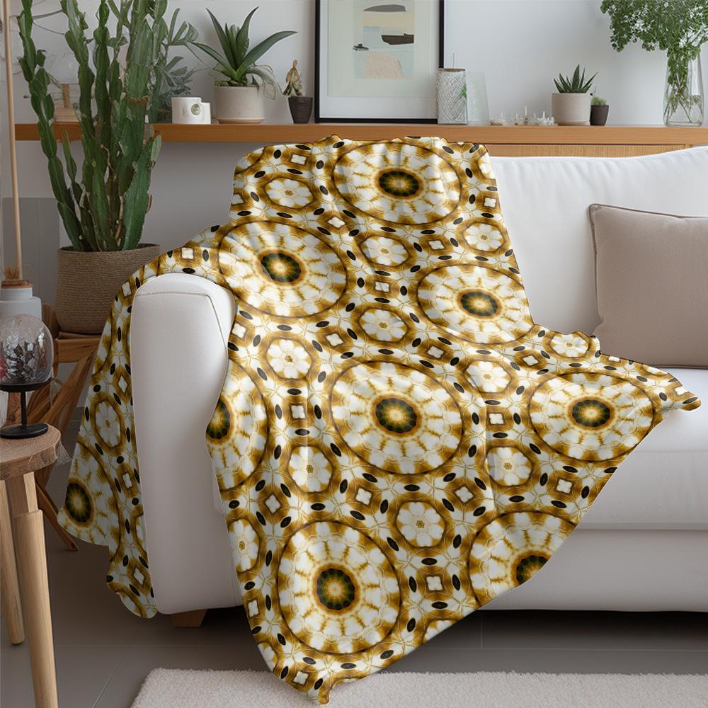 Mustard Yellow Geometric Pattern Throw Blanket Moroccan Kilim Rug Style Sofa Bed Decorative Cushion Cover Bedspread