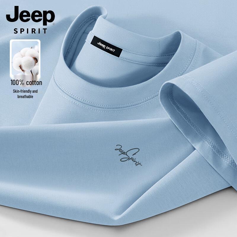 Мужская футболка JEEP SPIRIT из чистого хлопка с круглым вырезом и коротким рукавом