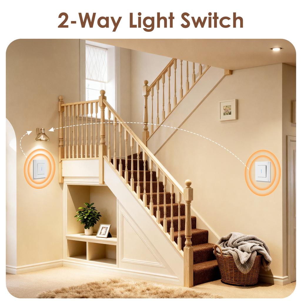 Bseed 1/2 Gang 2 Way Push Button Switch with Indicator Lamp 5 pieces/Set EU Standard Home Plastic Switch Black White Golden Gray