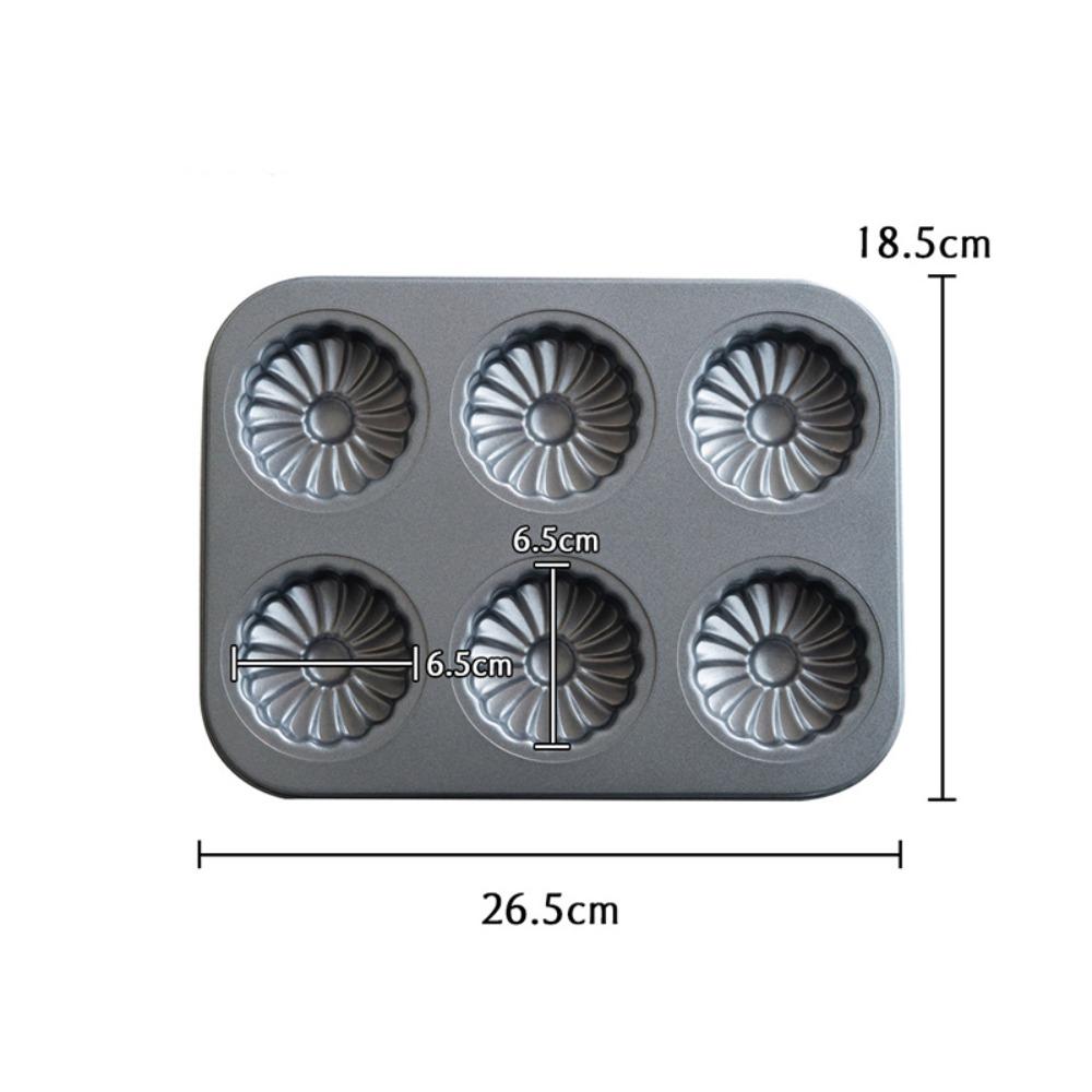 6/8 Cavity Madeleine Cake Baking Pan Carbon Steel Japanese Style Bread Baking Mold Thickened Nonstick Dessert Baking Tray