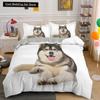Husky Dog Bedding Set King Queen Size Funny Pet Puppy Duvet Cover for Kids Boys Girls Cute Animal 2/3pcs Polyester Quilt Cover