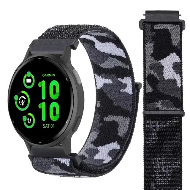 Нейлоновый ремешок-петля 20 мм 22 мм для Garmin Forerunner 55 165 965 265 265 Music Venu 3/2 Браслет для Garmin Active/Vivoactive 5