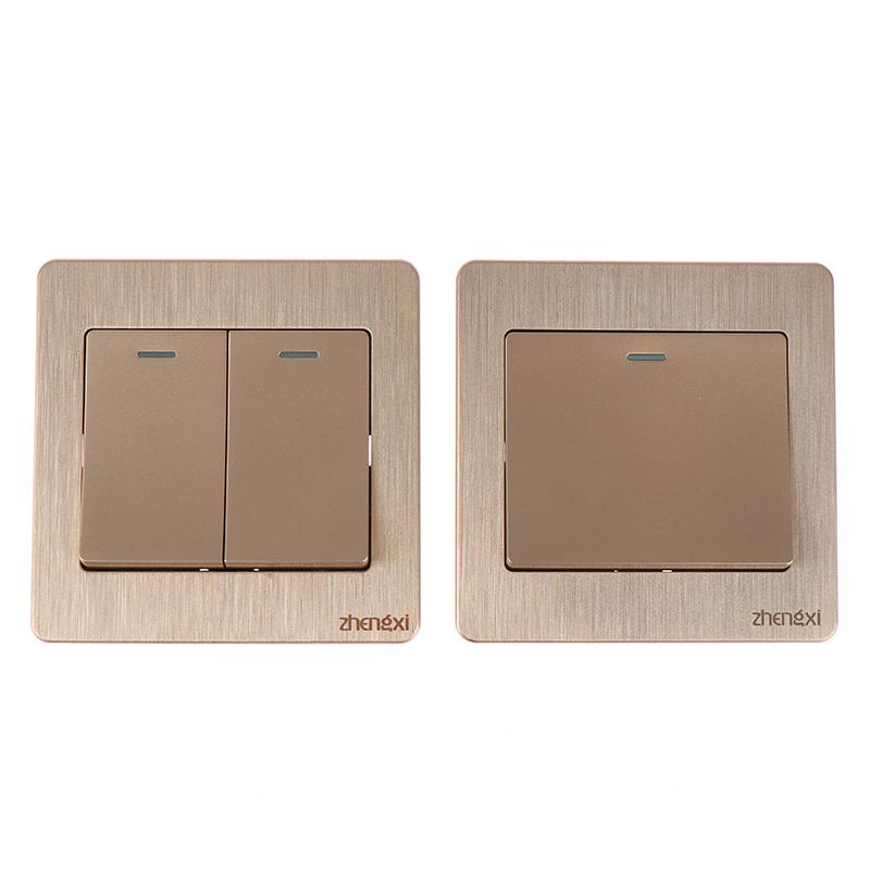 Золотой настенный переключатель 1/2/3/4 группы, 1-сторонняя кнопка, настенный выключатель, кнопка включения/выключения