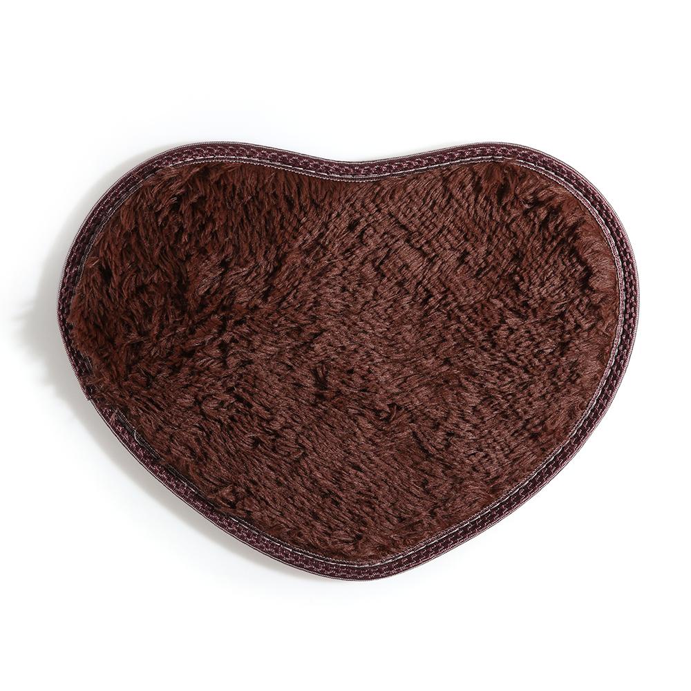 40x30cm Home Floor Plush Soft Memory Foam Bath Rug Flannel Carpet Heart Mat