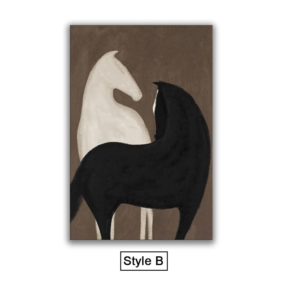Abstract Horse Canvas Painting Wall Art Animal Posters Prints For Living Room Decor Wall Pictures Cuadros
