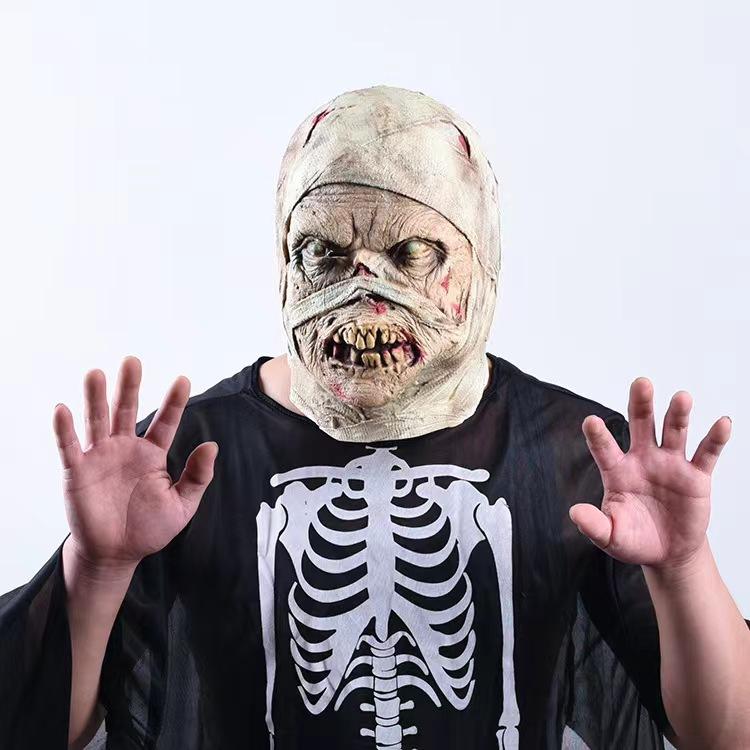Halloween Horror Zombie Wooden Mask Western Scary Headgear Holiday Atmosphere Props
