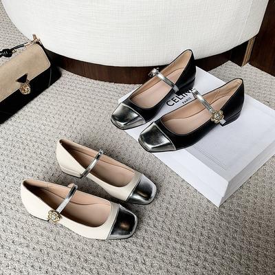 Туфли Мэри Джейн из маленькой кожи для девочки 2025 новая весна и осень сказочный стиль с юбкой вечерний бриз нежные туфли французские туфли-лодочки на низком каблуке