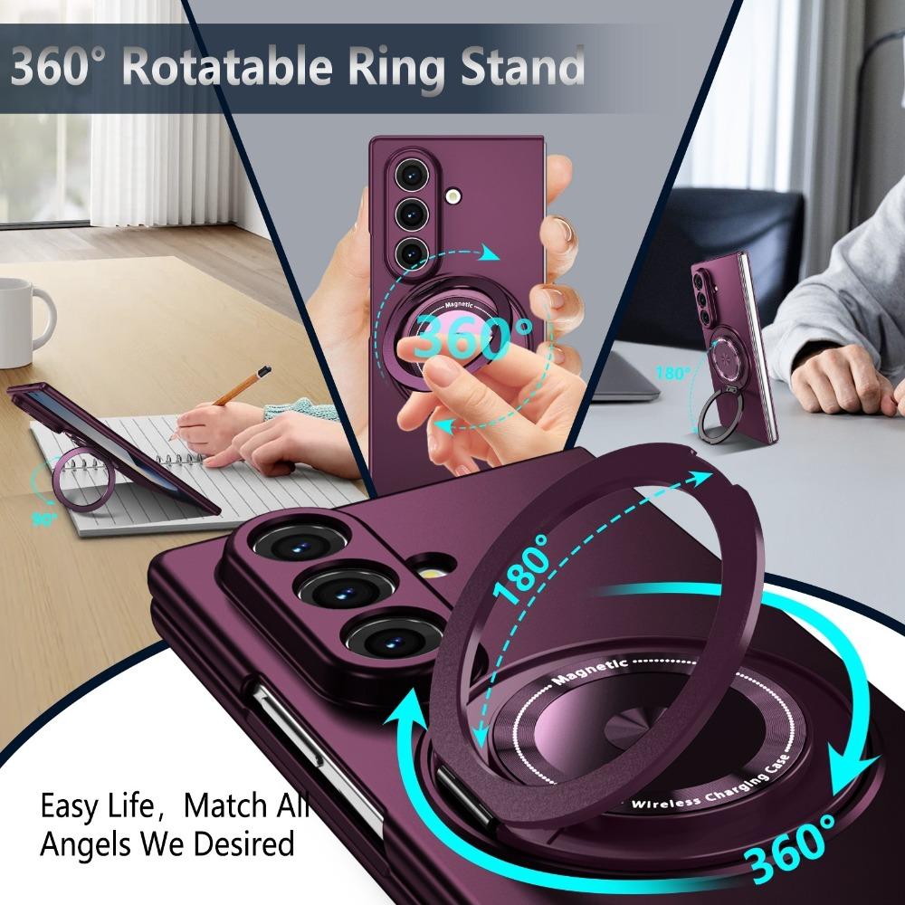 Военный Прочный Чехол-Бампер с Магнитом и Подставкой 360° для Samsung Z Fold 8 Ultra 7 6 5 4 3, Поддерживает Беспроводную Зарядку, Ударопрочный
