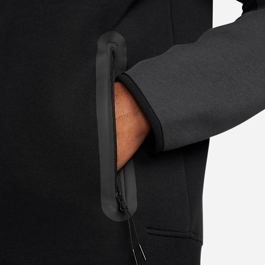 Nike Спортивная техническая флисовая куртка с капюшоном и застежкой-молнией во всю длину Мужские куртки Черный Темно-дымчато-серый Светло-глубокий-красный FB7922-013