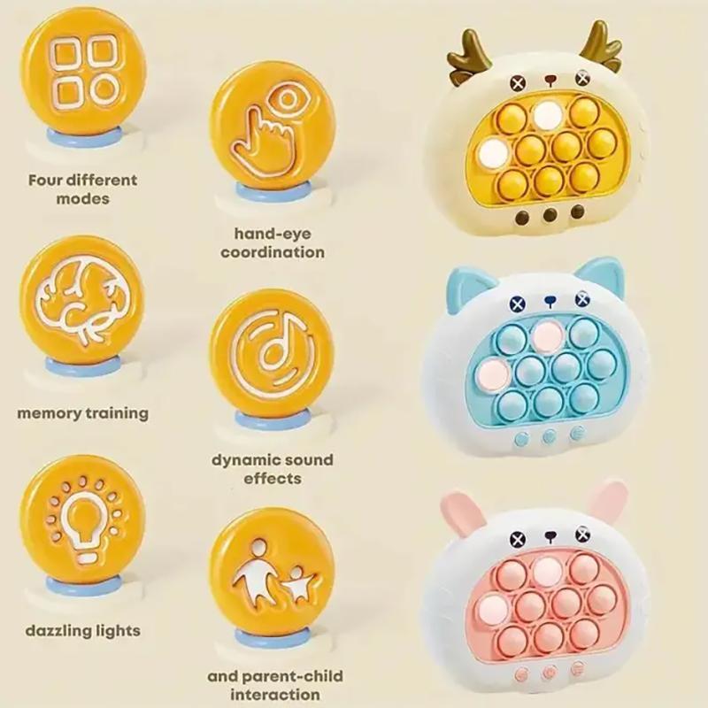 3 цвета 1 шт. Электронная игра с лопающимися пузырями Quick Push, детская мультяшная забавная игрушка для сжимания, сенсорная игрушка-пузырь антистресс, подарок