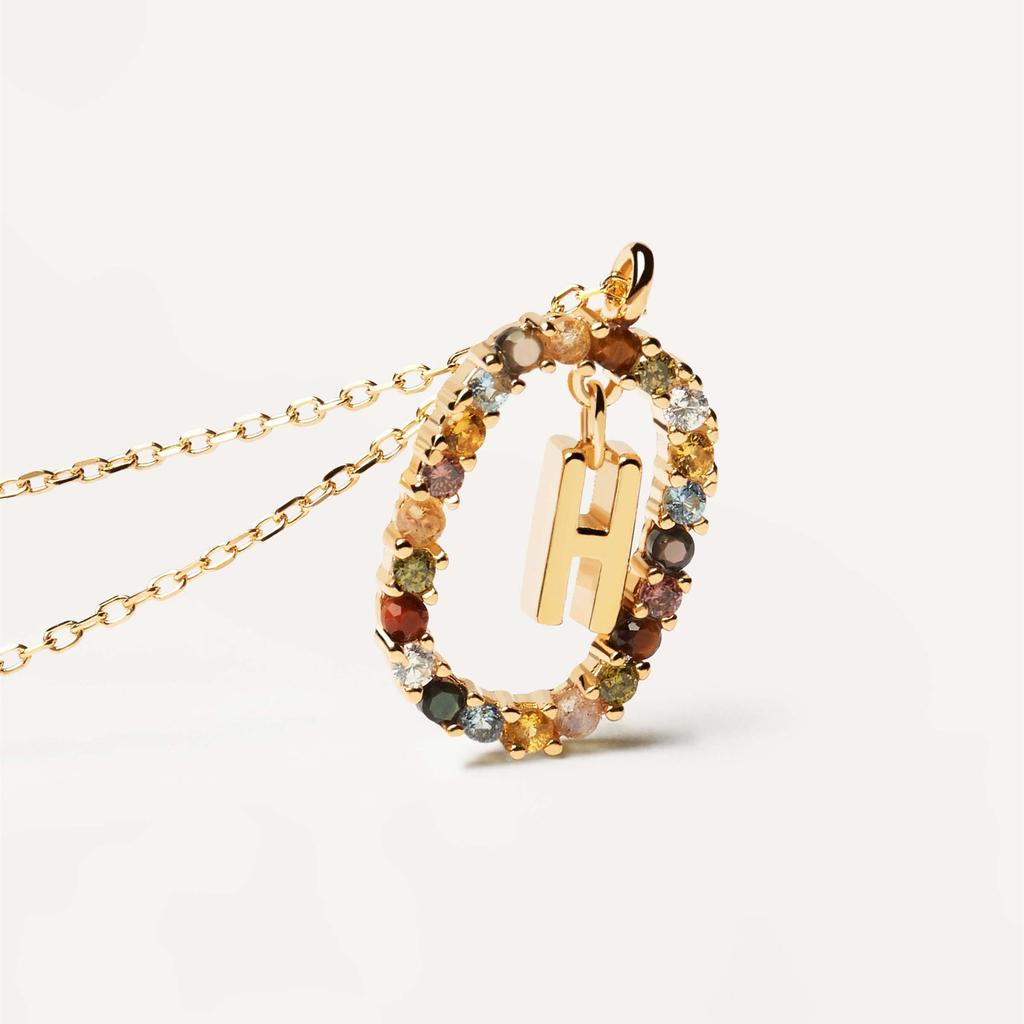 Ожерелье на длинной цепочке из стерлингового серебра 925 пробы с золотыми буквами A - Z в виде инициала MSCK с подвеской в виде алфавита