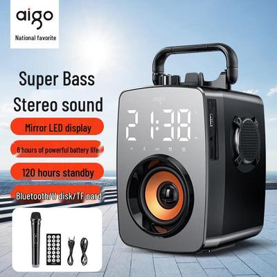 Портативная Bluetooth-колонка для караоке Aigo T115, штекер CN (адаптер в комплекте)