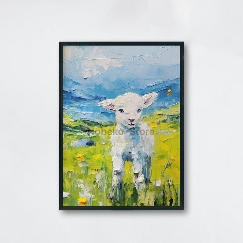 Милые детские плакаты с животными Милые принты с дикой природой Картина маслом на холсте Лесные настенные художественные картины Украшения для детской комнаты