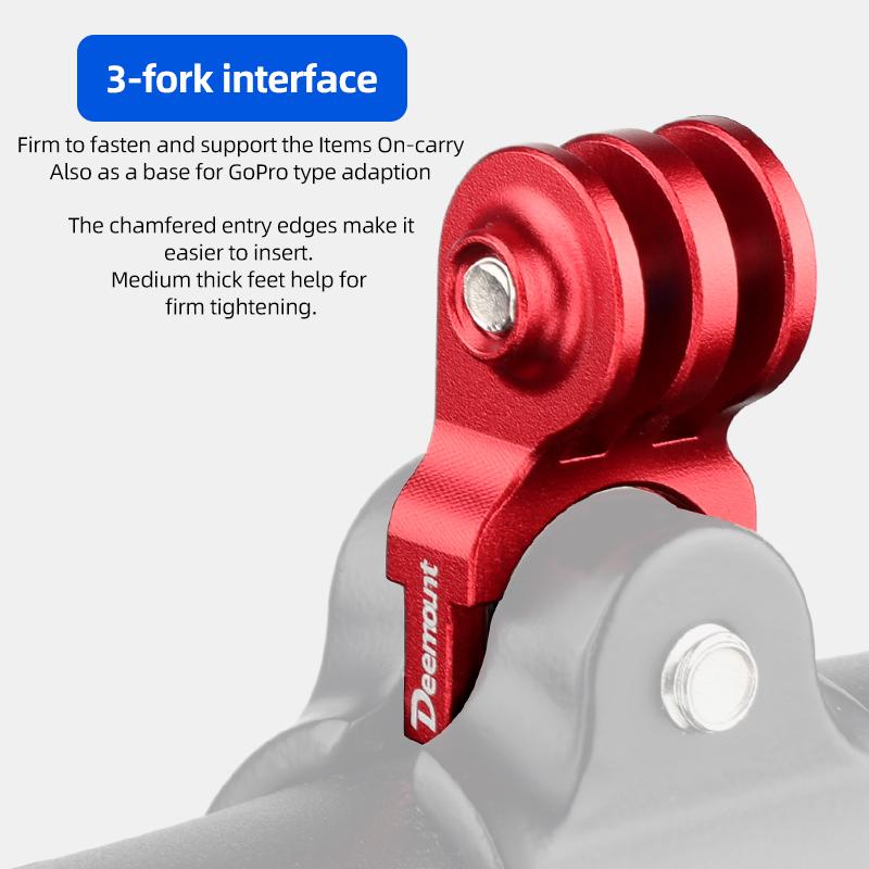Deemount Computer Mount For Brompton Folding Bikes Light Holder Bracket 3-fork Adaptor fits Gopro Action Camera Extension Stand