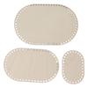 3Pcs Wooden Basket Bottom Oval Blank Solid Crochet Basket Wood Base for DIY Basket Weaving Supplies