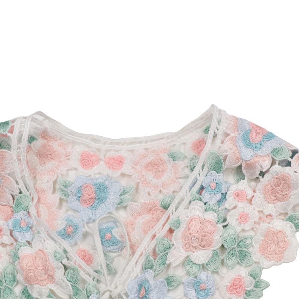 Detachable Embroidered Flower Fake Collar Floral Lace Neckline Shawl Lace Collar Women/girls