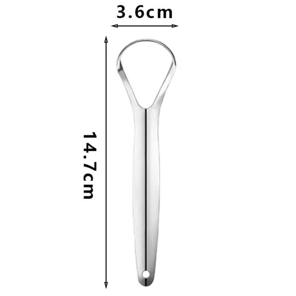 Stainless Steel Halitosis Clean Silver Tongue Scraping Brush Portable Tongue Scraper Women Men