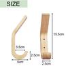 Asdays Wall Hook Natural Wood Walnut Wooden L-Shaped Gypsum Board Compatible Coat Hat Clothing Storage Scandinavian Style Interior Set 4