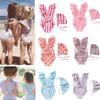 Baby Girls Striped Ruffles One Piece Swimsuit Newborn Kids Swimming Bathing Suit Children Blue Backless Beach Swimwear