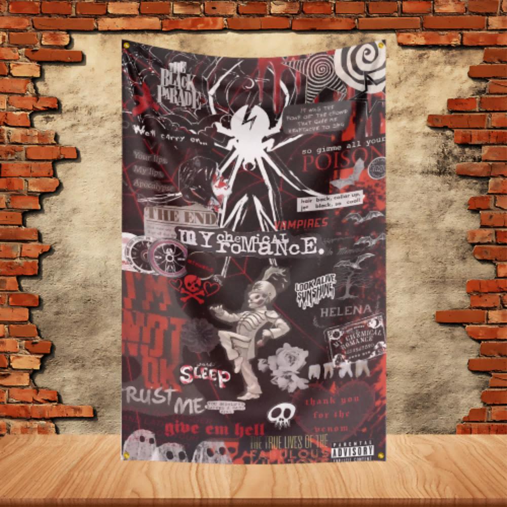 Флаг-Баннер Группы My Chemical Romance, Полиэстер, Печатный Флаг, Гобелен для Сада, Гаража, Флаг для Концерта