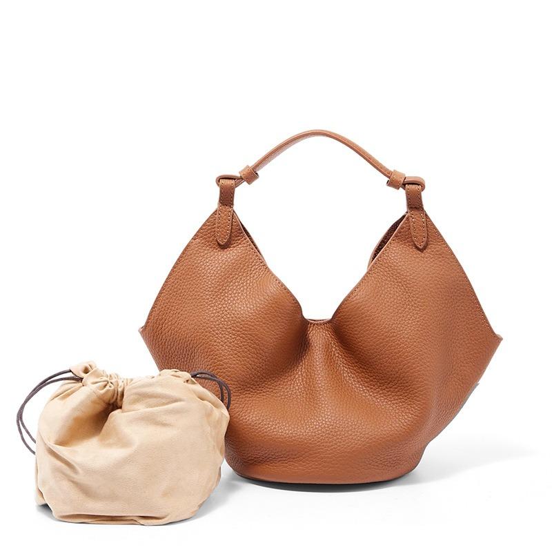 Сумка-ведро Нишевая Натуральная кожа Большой вместимости Высококлассная Сумка Модная Сумка-овощная корзина