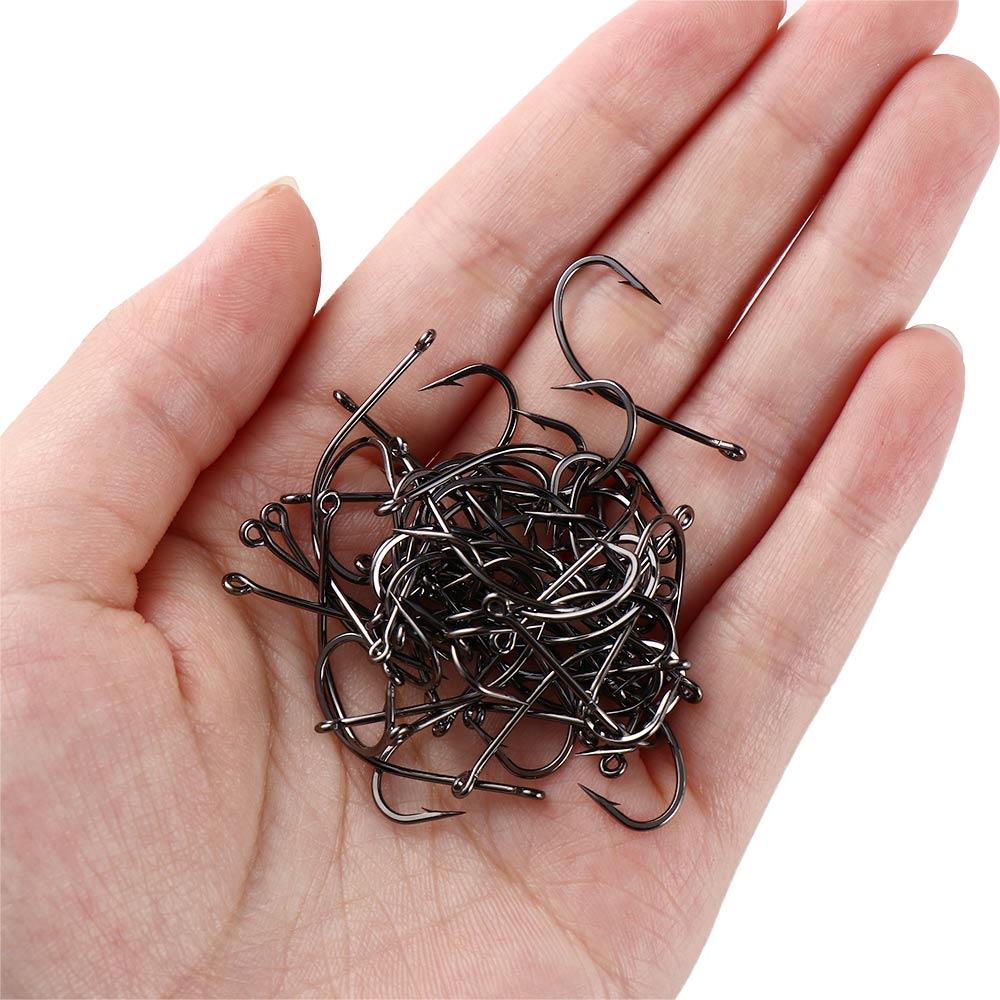 Sea Pint Hook Barbed Fishing Hooks Off-set Fishing Hook Flattened Sharped Fishhooks Big Long Shank