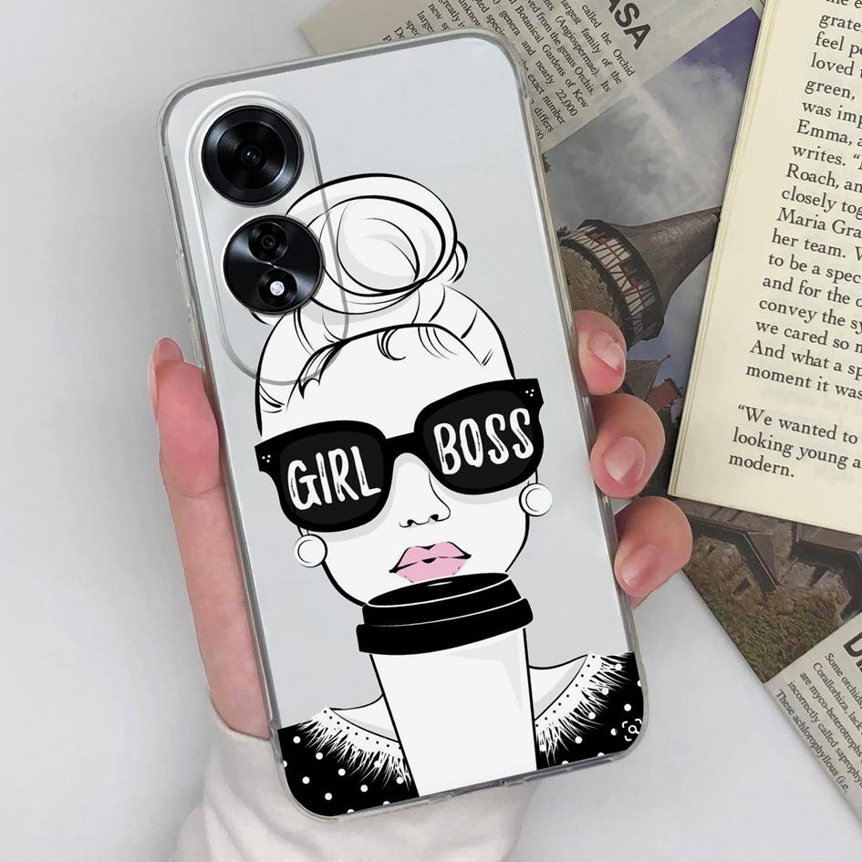 Модный чехол для девочек и мальчиков для OPPO A59 5G A60 4G Realme C61 C63 Reno12 Pro задняя крышка прозрачный силиконовый мягкий ТПУ супер противоударный чехол-бампер для OPPO