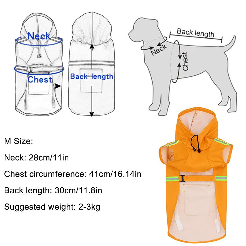 Dog Raincoat Corgi Cloak Style Puppy Waterproof Dog Clothes Reflective Pet Windproof Rainproof Hooded Raincoat for Dog