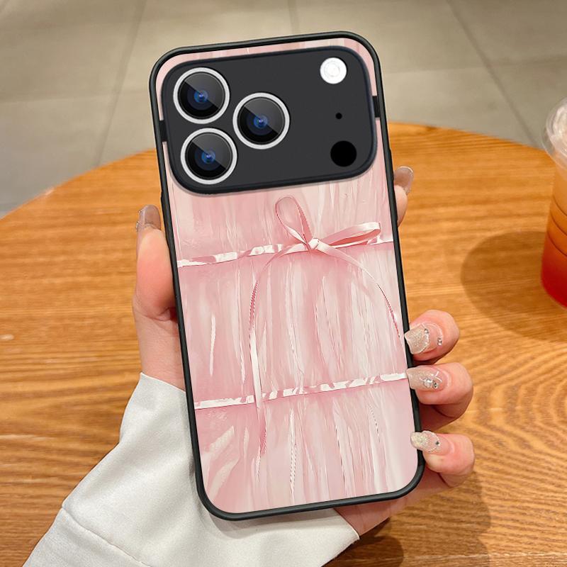 Translucent Matte Magnetic Phone Case For iPhone 17 16 15 Pro 14 13 Pro Max 16e 17e For Magsafe Bowknot Print Hard PC Back Cover