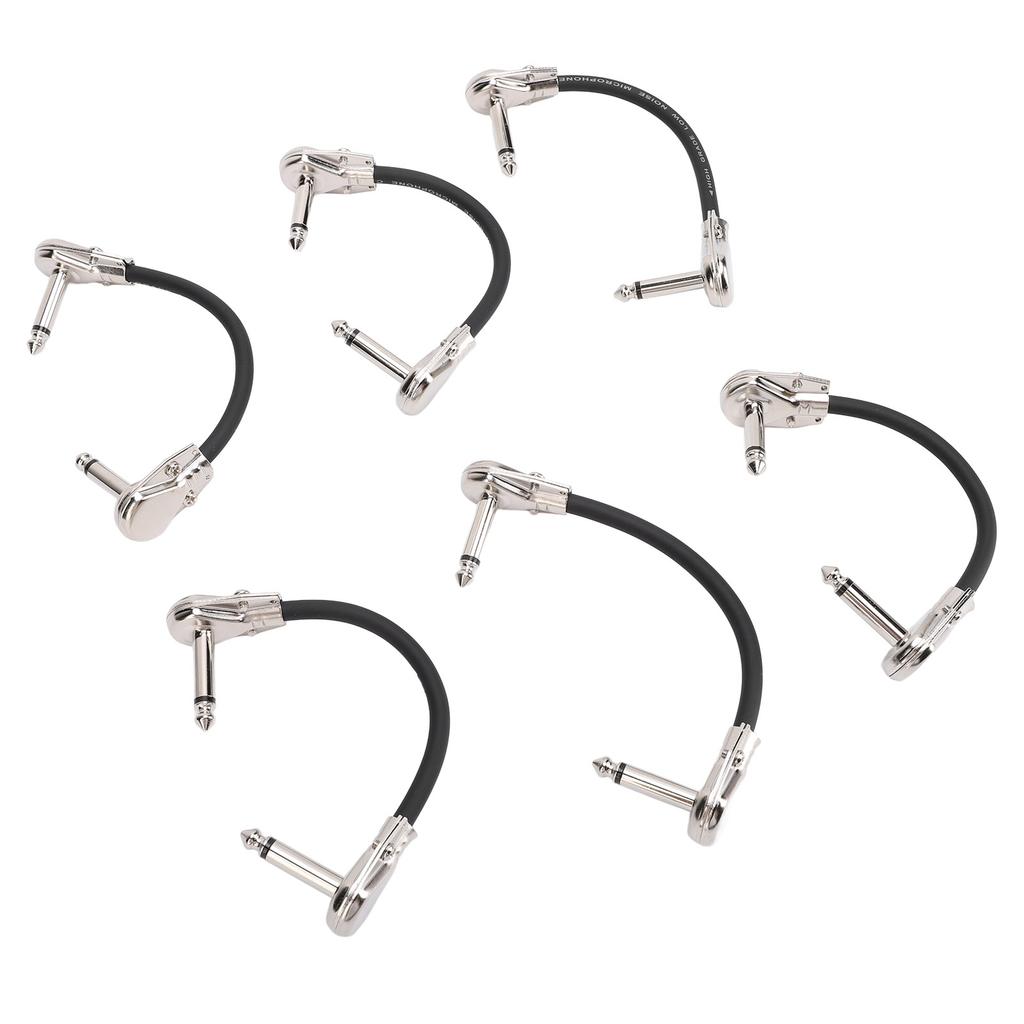 6 шт. Кабель для педали гитарного эффекта 15 см 6 дюймов 1/4 дюйма Прямоугольный гитарный патч-кабель для микрофона, усилителя, клавишных