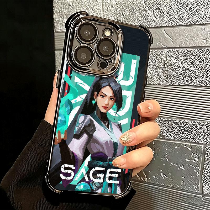 V-Valorant Sage Мягкий чехол для телефона iPhone 15 16 17 Air 14 Pro Max 16E Plus 13 12 Mini С покрытием Защита от падения Fundas