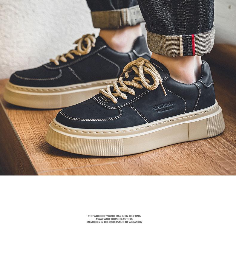 Мужские летние нескользящие кеды для скейтборда - Износостойкая спортивная обувь на толстой подошве для подростков (2024)