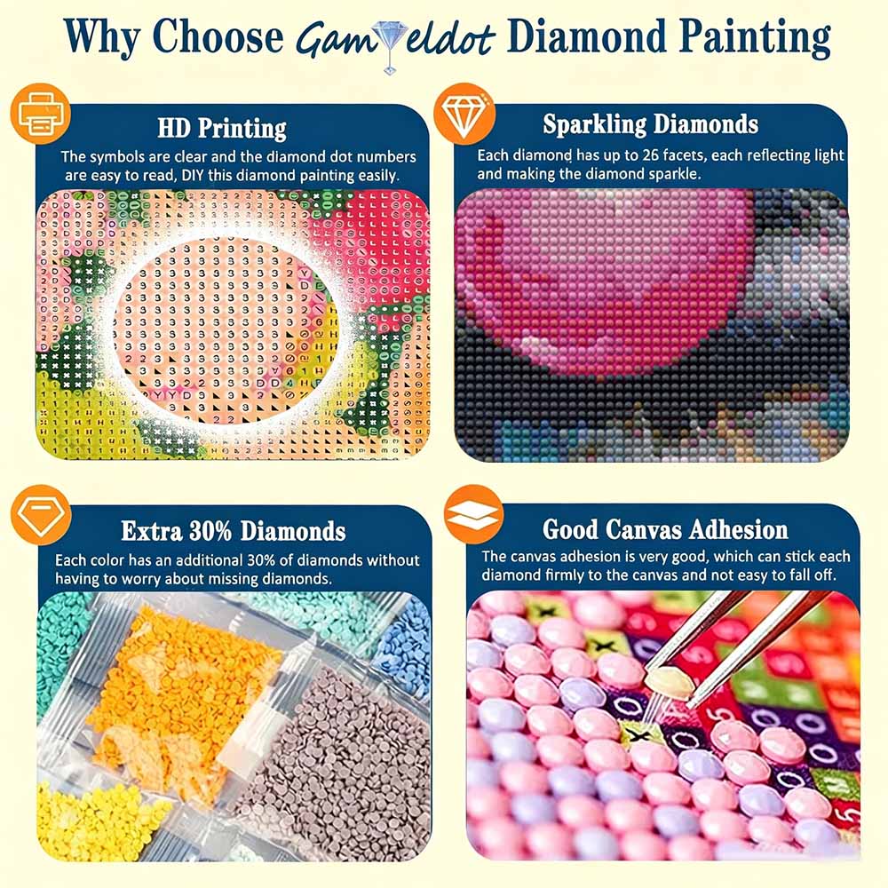 Diamond painting DIY kit cute rabbit wearing glasses blowing bubble gum for home room decoration