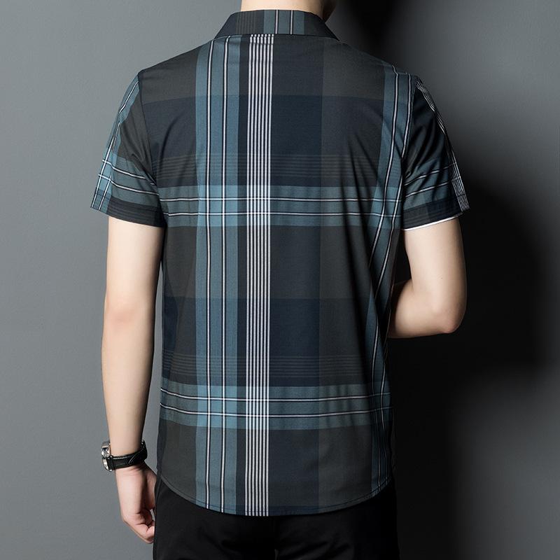 Мужская рубашка с коротким рукавом, летняя новинка для молодежи и среднего возраста, повседневная полосатая тонкая свободная рубашка, корейский кардиган, мужской топ