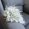 Calla Lily Bouquet Wedding Bouquet White Calla Lily Artificial Lily of The Valley Bridal Bouquet Waterfall Bouquet for Wedding