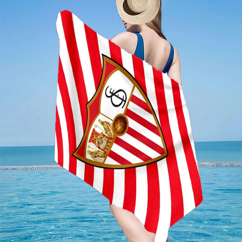 Sevilla Fc Crest Design Microfiber Beach Towel, Lightweight And Quick-Dry, for Summer Travel, Beach Essential, Swimming Pool
