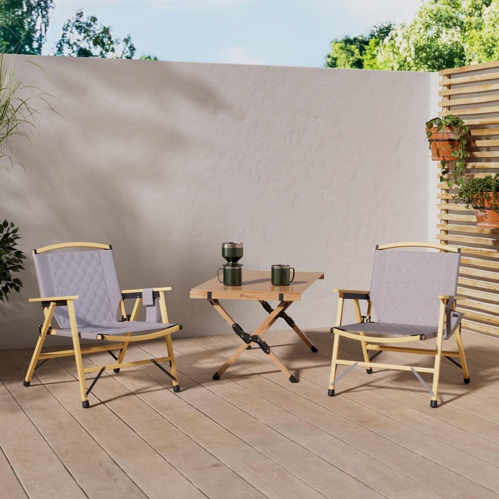 WAQ Складной деревянный стул Складной деревянный стул Низкий стул Складной стул Деревянный стул Кемпинговый стул Кемпинговый стул Подстаканник (СЕРЫЙ)